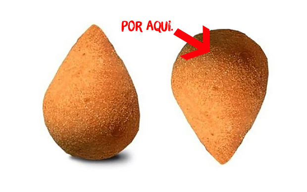 como comer coxinha