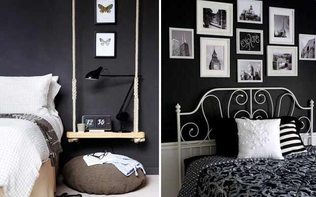 Uma parede preta pode deixar o quarto ainda mais legal (e dark)