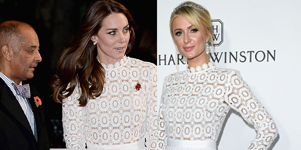 Match! Kate Middleton e Paris Hilton apostam no mesmo vestido