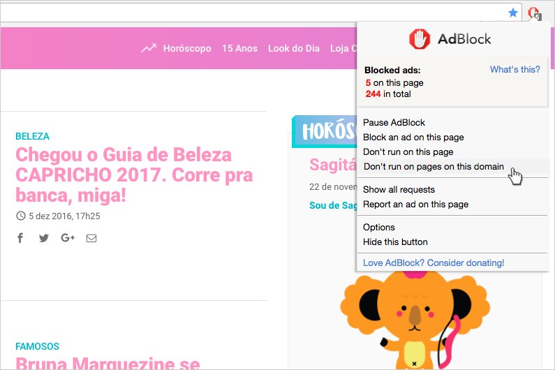 Como desabilitar o AdBlock