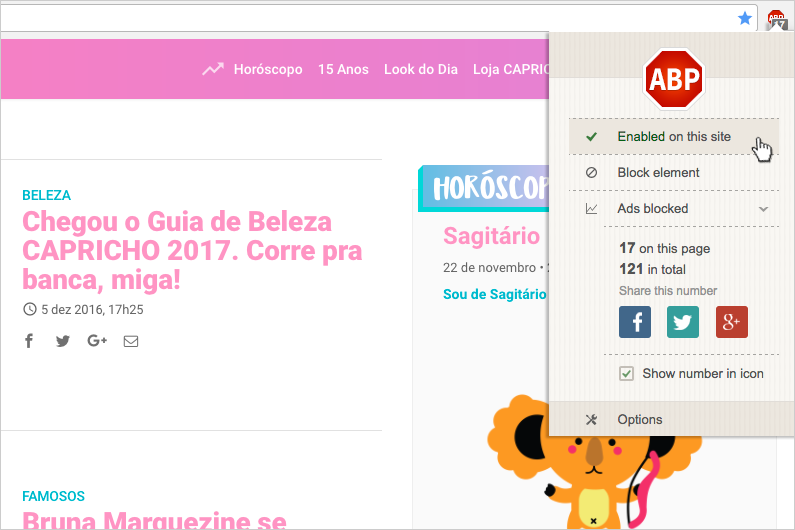 Como desabilitar o AdBlock Plus