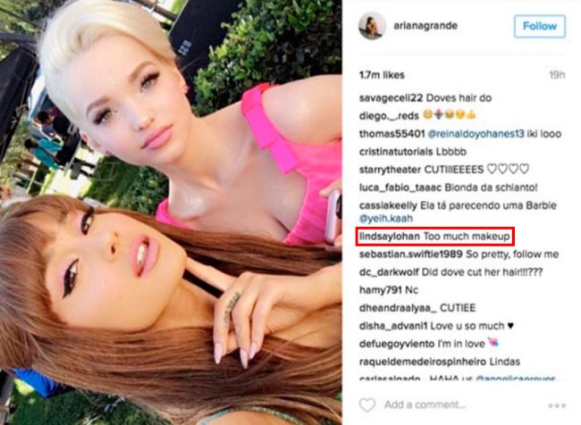 lindsay-lohan-ariana-grande-instagram Foto: