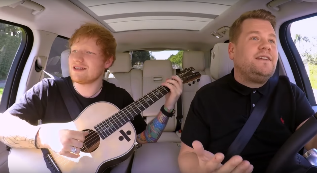 Ed Sheeran participa de desafio bizarro no Carpool Karaoke