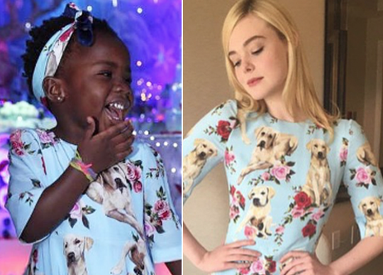 Titi usou um vestido de cachorrinhos igual ao da Elle Fanning!