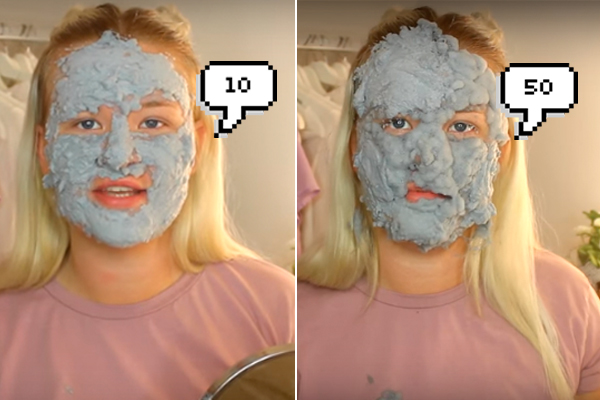 Youtuber aplica 100 camadas de máscara facial de bolhas. Gen-te!