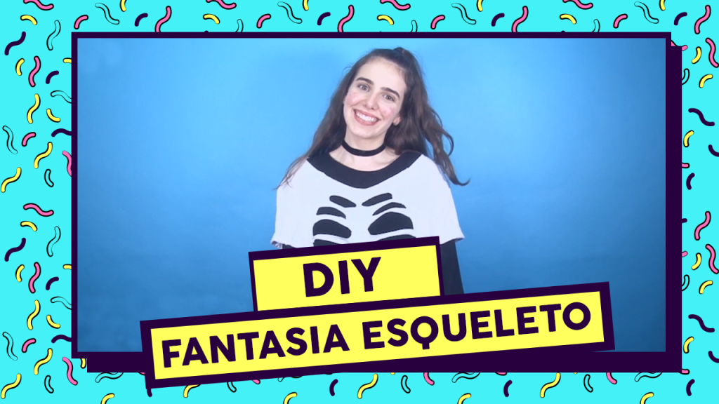 Halloween: DIY de fantasia de esqueleto com uma camiseta branca