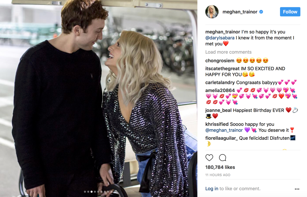 Meghan Trainor é pedida em casamento na noite do seu aniversário