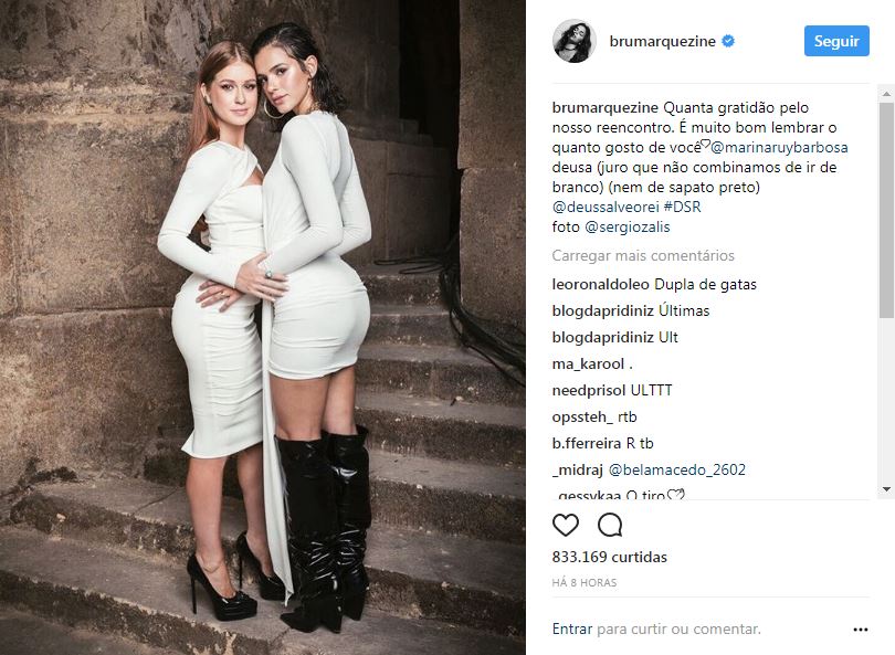 Marina Ruy Barbosa comenta atuação de Bruna Marquezine