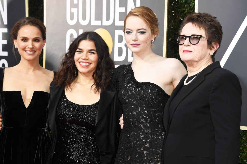 nicole-portman-america-ferrera-emma-stone-billie-jean-king-golden-globes-2018