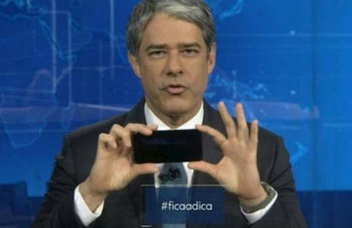 Os melhores memes do celular deitado da Globo