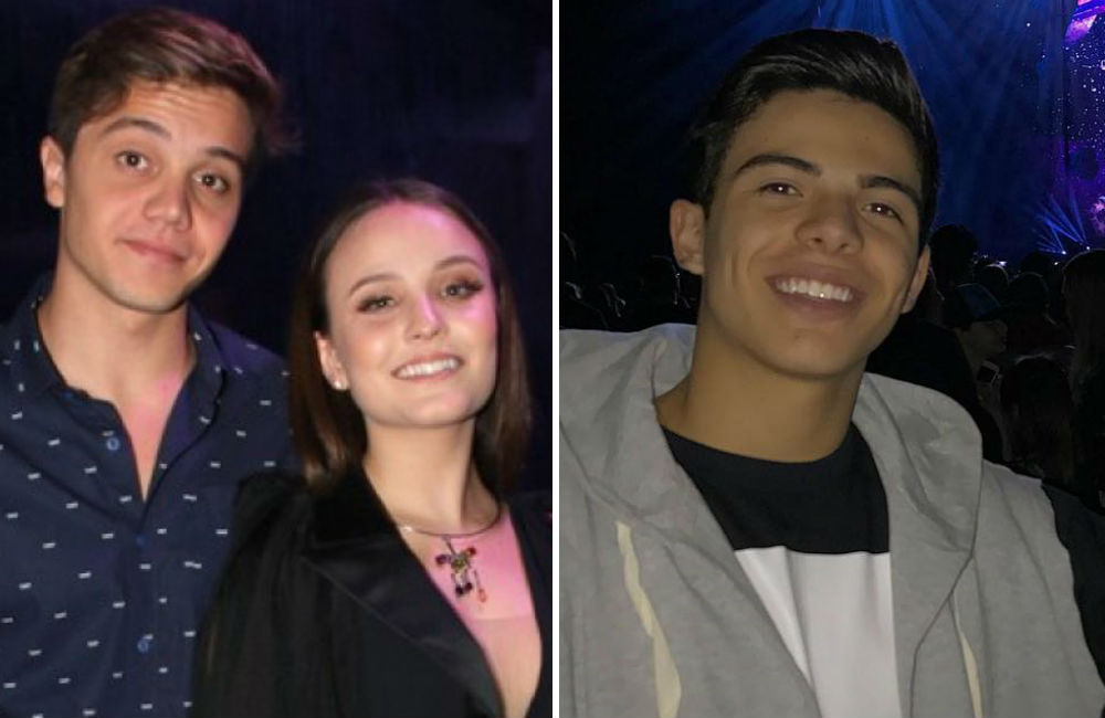 Larissa Manoela e Leo Cidade encontram Thomaz Costa em festa