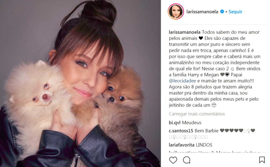 Você não vai acreditar nos nomes dos novos cachorrinhos da Larissa Manoela