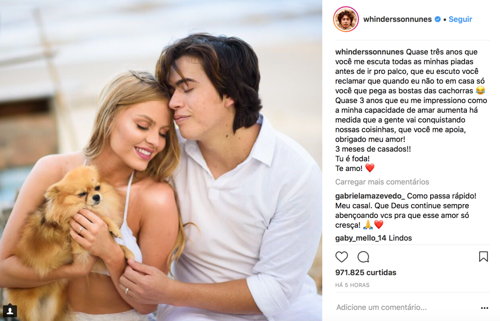 Whindersson Nunes e Luísa Sonza celebram terceiro mês de casamento