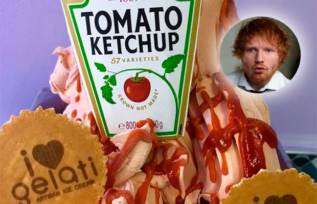 Sorveteria lança sorvete sabor ketchup em homenagem ao Ed Sheeran