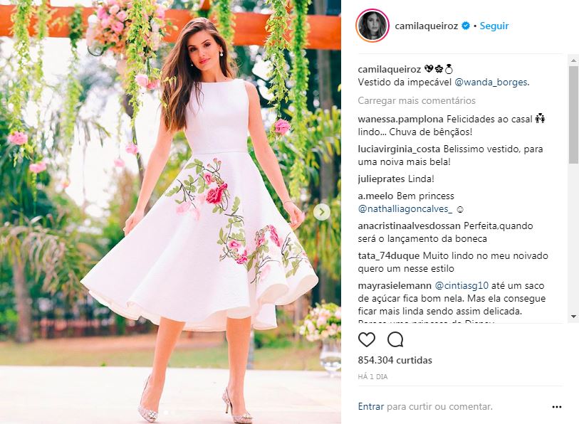 Os sapatos que a Camila Queiroz usou em seu casamento no civil eram lindos