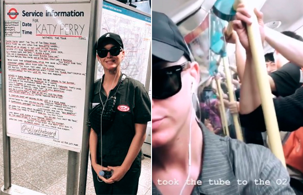 E a Katy Perry que foi de metrô para o seu próprio show em Londres?