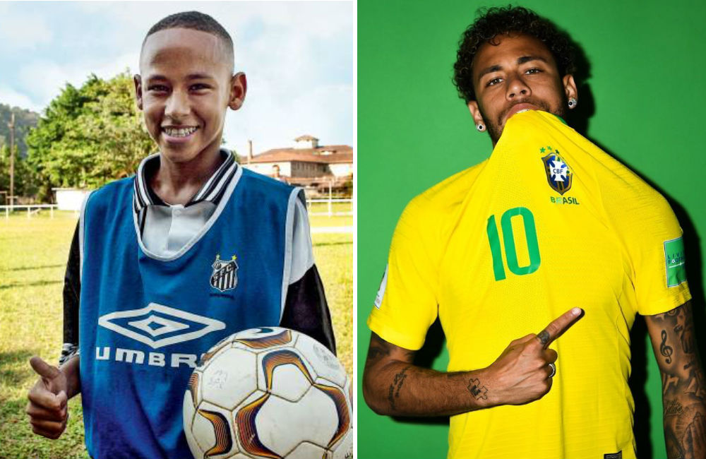 Antes e depois dos jogadores da seleção brasileira