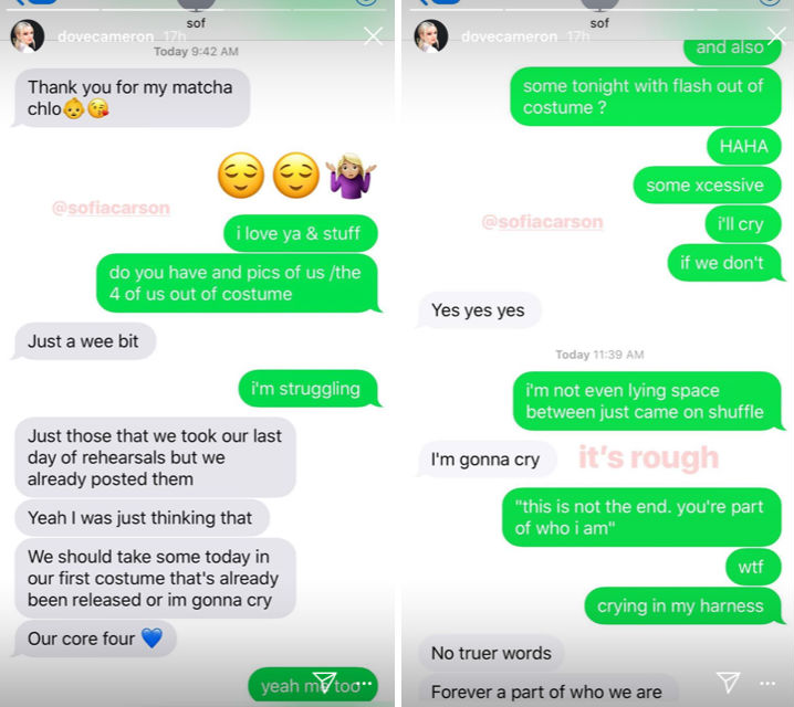 conversa-dove-cameron-sofia-carson-fim-descendentes conversa-dove-cameron-sofia-carson-fim-descendentes