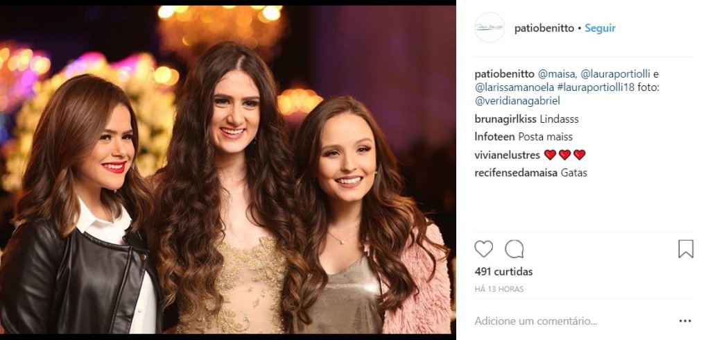 Filha de Celso Portiolli fez festona e Maisa e Larissa Manoela estavam lá