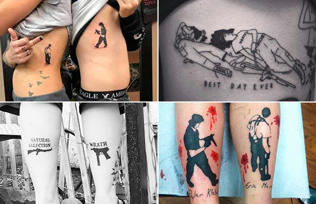 Massacre de Columbine: 20 anos do 1º tiroteio em escola que chocou o mundo Imagens de pessoas que fizeram tatuagens em homenagem aos assassinos