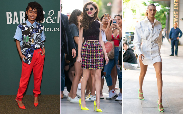 Polêmica fashion: Os sapatos neon estão de volta aos looks das famosas