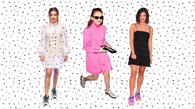 Sapatos sem salto com looks de festa