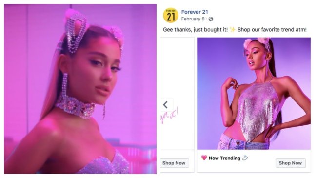 Ariana Grande processa Forever 21