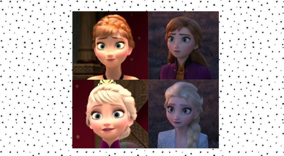 A evolução do visual de Elsa e Anna em Frozen