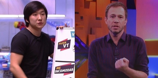 Tiago Leifert janta Pyong ao vivo: “Você não é a vítima, é o infrator”