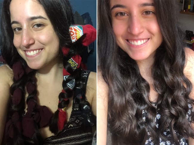 Desafio enrolar o cabelo com meia tiktok 3