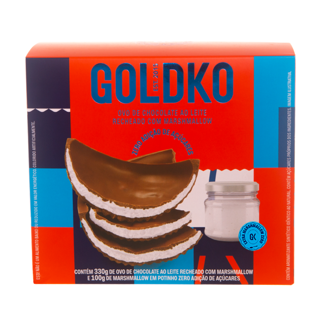 Ovo de Páscoa GoldKo 430g recheado de marshmallow sem açúcar (R$ 89,90*) Ovo de Páscoa GoldKo 430g recheado de marshmallow sem açúcar (R$ 89,90*)