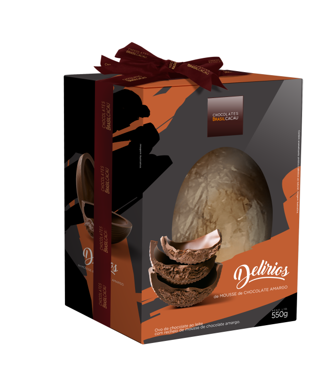 Ovo Delírios de Mousse 550g da Chocolates Brasil Cacau (R$ 74,90*) Ovo Delírios de Mousse 550g da Chocolates Brasil Cacau (R$ 74,90*)