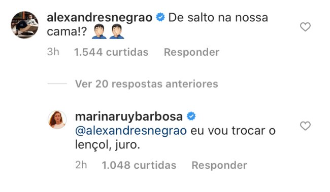 Marido de Marina Ruy Barbosa da bronca por atriz usar salto em cima da cama