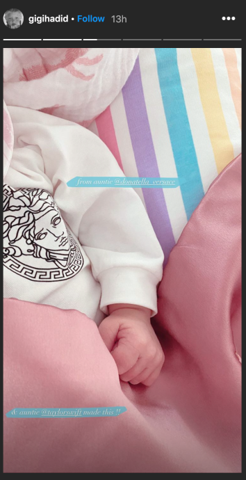Presentes filha Gigi Hadid e Zayn Malik