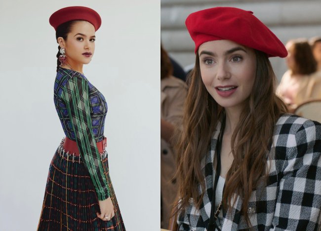 Maisa usa look parecido com a personagem Emily em Paris