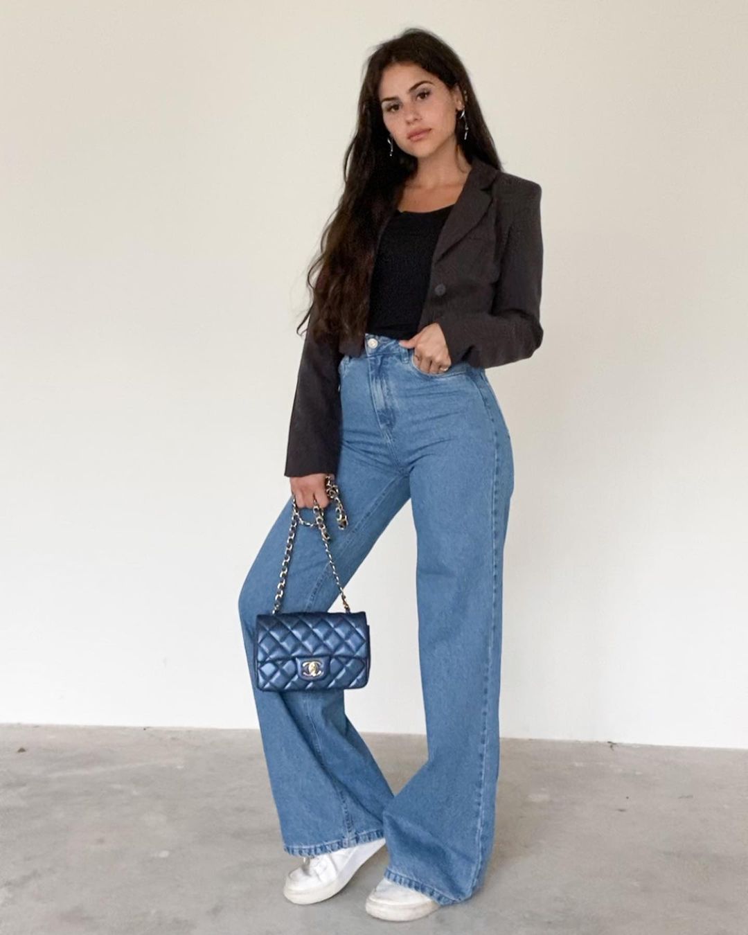 calca-wide-leg-jeans-isabelamatte Look com calça jeans wide leg