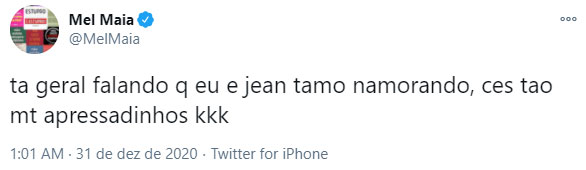 mel-maia-tuite-namoro Mel Maia comenta boatos sobre namoro com Jean Lucas