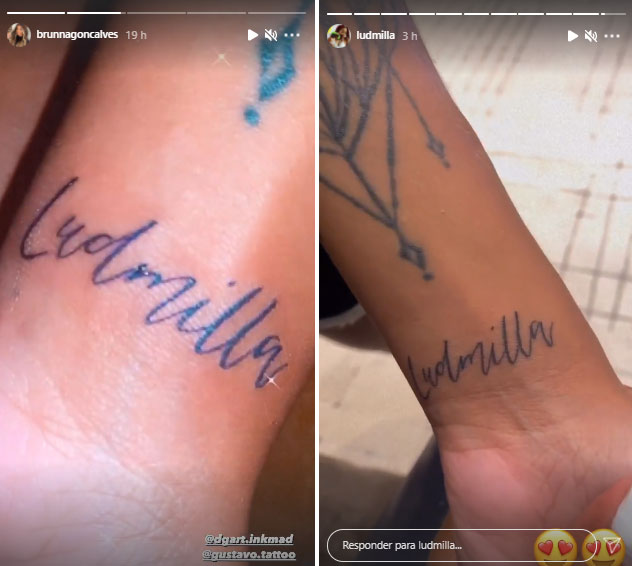 tatuagem-brunna-goncalves-nome-ludmilla Brunna Gonçalves faz tatuagem com nome de Ludmilla