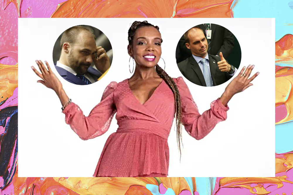 Thelma “janta” Eduardo Bolsonaro após ser chamada de hipócrita por viagem