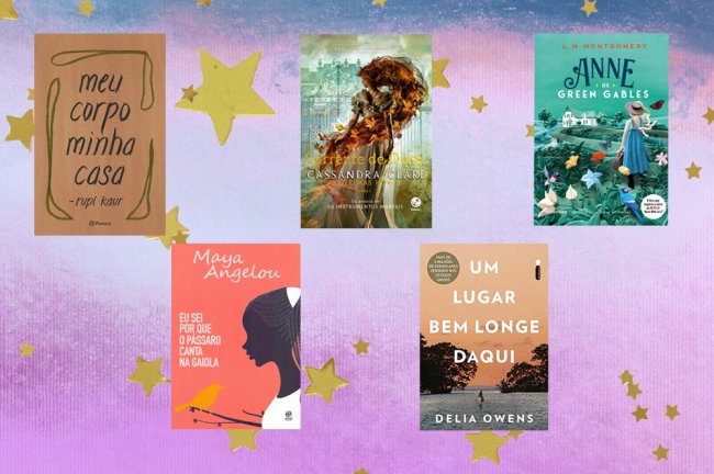 livros-para-ler-nas-ferias-2 Capa dos livros Meu corpo, Minha Casa, Eu sei porque o pássaro canta na gaiola, Corrente de Ouro, Um Lugar Bem Longe Daqui, Anne de Green Gables,