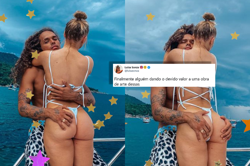 Vitão tatua bumbum de Luísa Sonza na coxa: "Finalmente alguém dando valor"