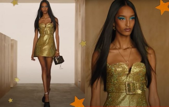 A produção foi apresentada no desfile da Versace