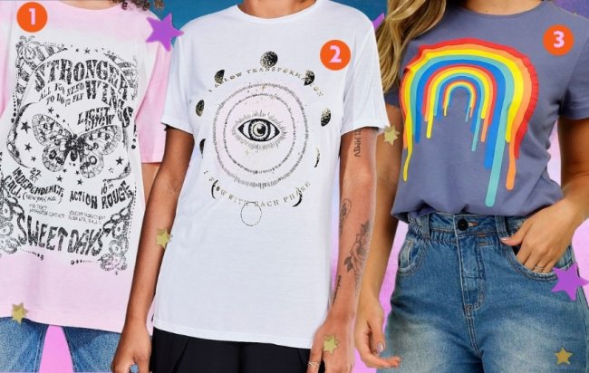 Camisetas com estampas diferentes Camisetas com estampas diferentes
