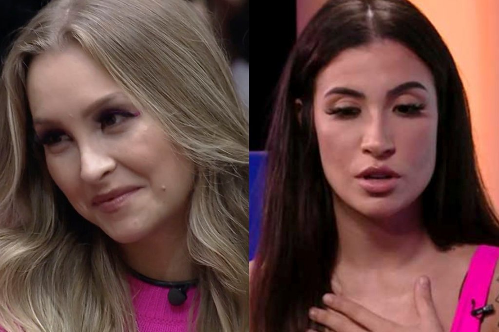 Montagem mostra Carla Diaz de um lado e Bianca Andrade do outro. Ambas no BBB21