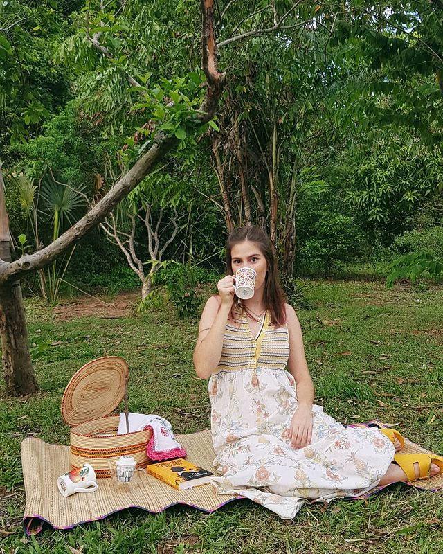 looks-cottagecore-sofiaskywalker Look com estampa floral no estilo cottagecore
