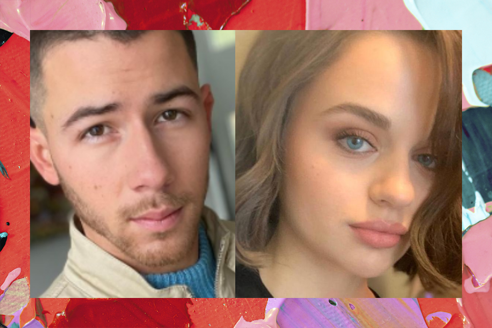 montagem que mostra Nick Jonas de um lado e Joey King de outro. Ambos com semblante neutro