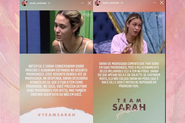 sarah-stories-bbb21 Stories da Sarah no Instagram