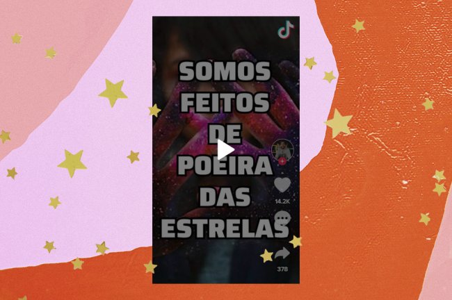 tiktokfisica A imagem mostra um fundo estrelado e a frase