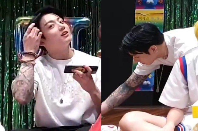 jungkook-bts-tatuagens-butter Jungkook, do BTS, durante live, exibindo suas tatuagens!