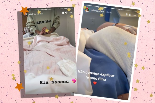 Nasce Maria Alice, filha de Zé Felipe e Virgínia Fonseca Stories postados por Zé Felipe e Virgínia Fonseca após o nascimento da filha; aparece apenas um cobertor e uma cama de hospital